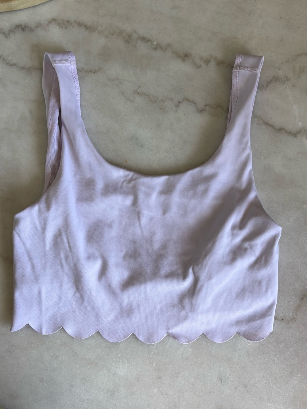 American Eagle offline Lilac Scalloped Hem sports bra